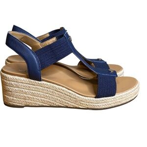 Vionic Calera Blue Espadrille Comfort Wedge Scandi Girl Sandals Women’s Size 9.5